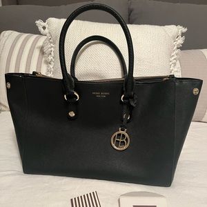 Henri Bendel black leather handbag